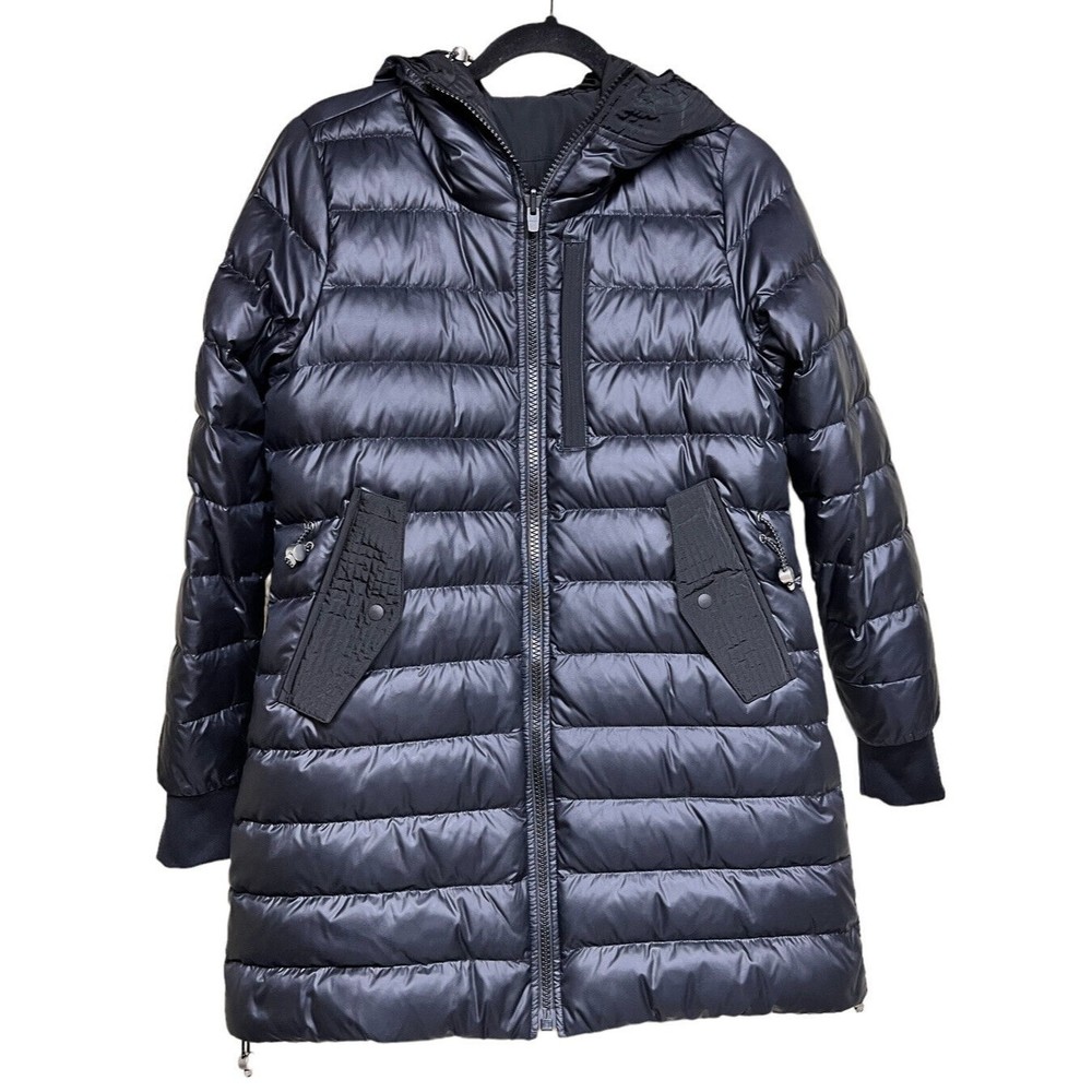 Athleta‎ Snow Down Reversible Parka Jacket Black Women’s Size XS